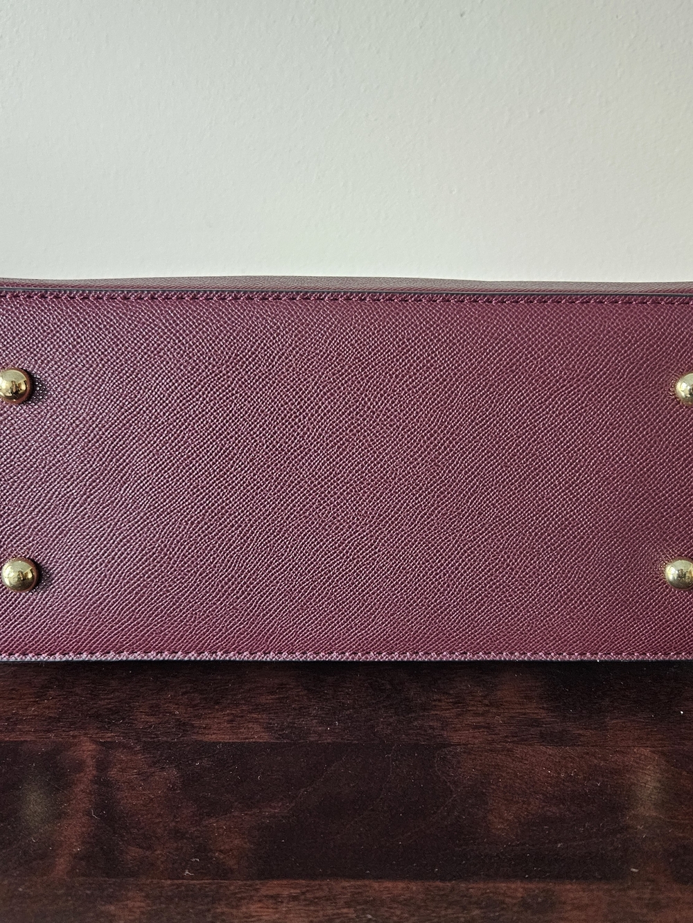 London Fog Marcelle Studded Plum Satchel NWT - Picture 3 of 8